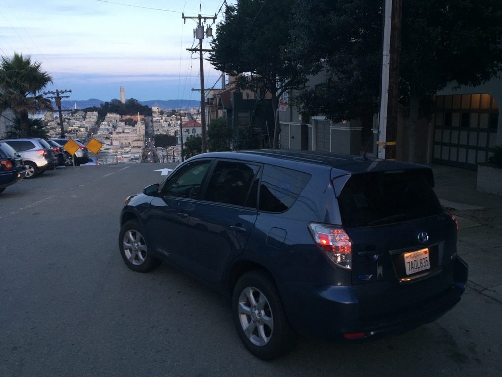 Driving the hills of San Francisco.