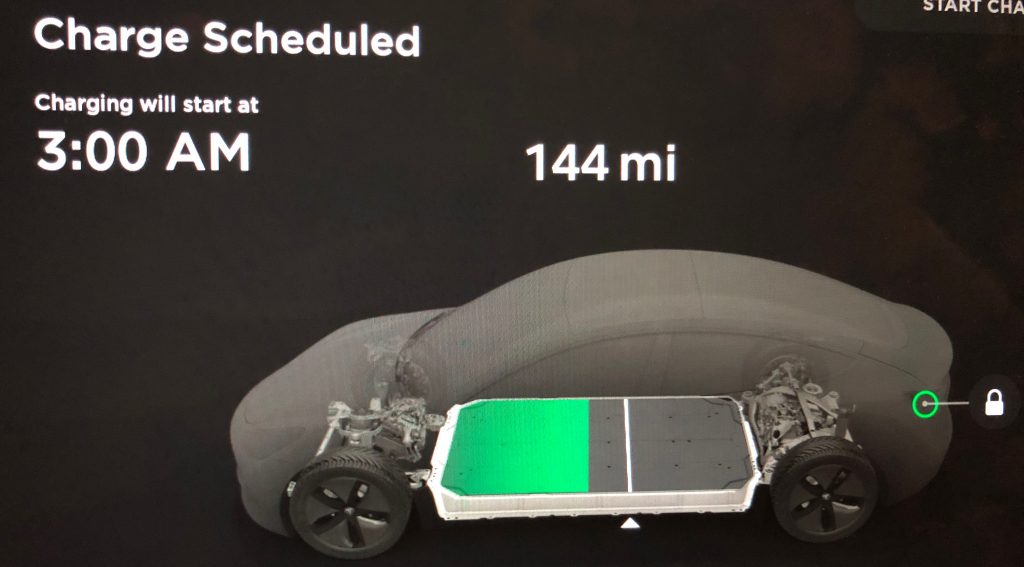 tesla model 3 scheduled charging