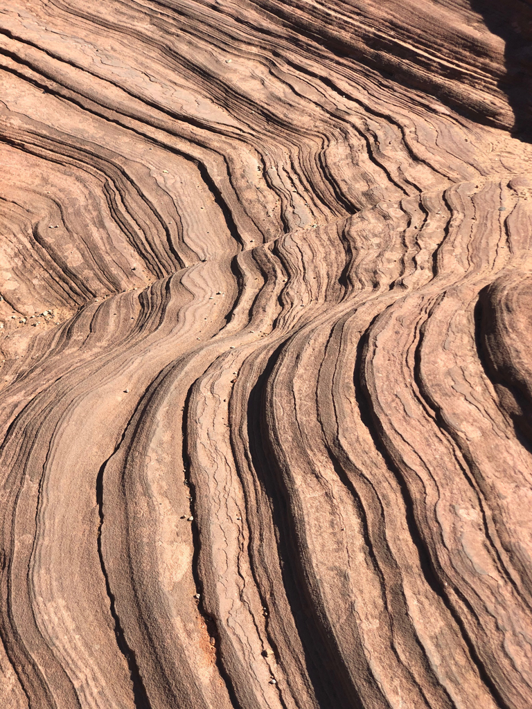 Picture showing striated rock in Page, Arizona.