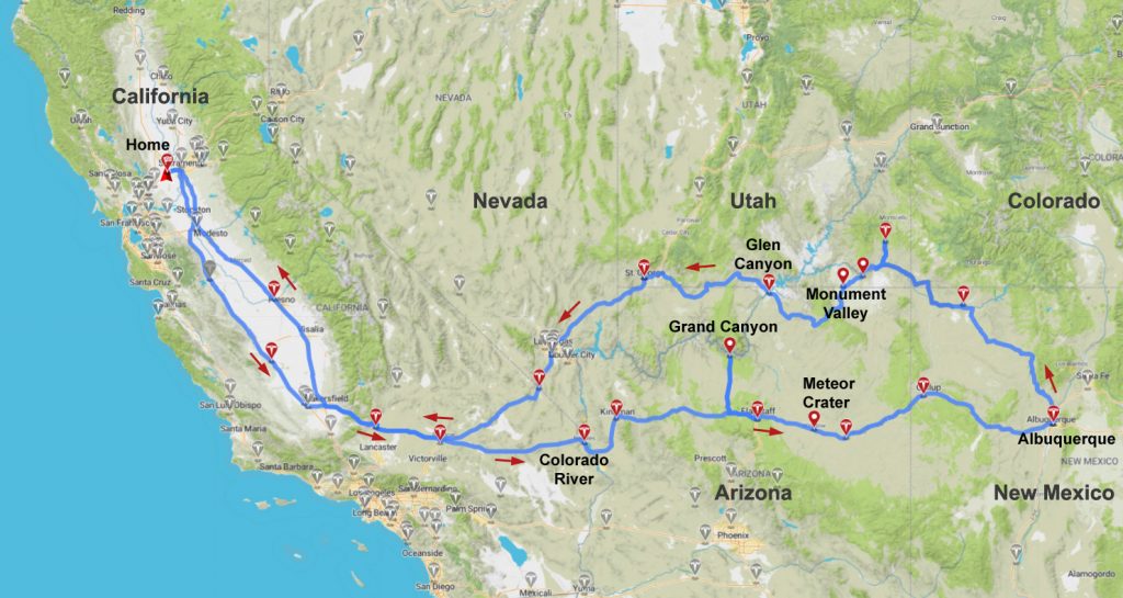 Route I took on this road trip.