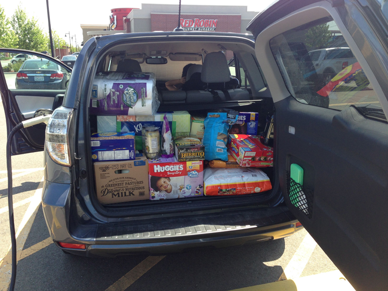 Rav4 EV cargo area.